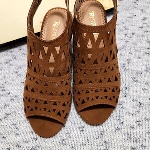 Cutout Wedge Sandals